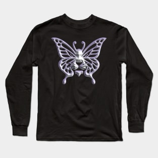 Wolf and butterfly 3d super soft blend drawing cute cool colorful Long Sleeve T-Shirt